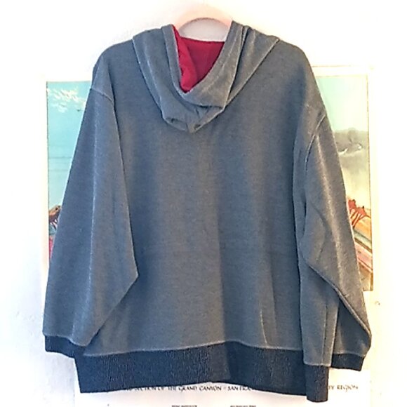 Vintage 90's Y2K Blast Plus 3X Grey & Red Zip Up Skater Grunge Hoodie - Picture 5 of 5